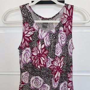 Pink and Black floral print tank top!